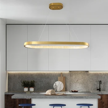 Ovalni lestenec sodobno minimalistično jedilnico lightbar