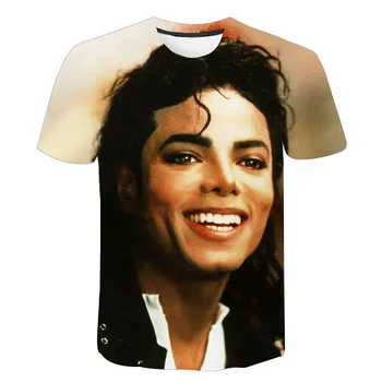 Michael Jackson 3D Natisnjeni T-shirt Moda Priložnostne Trendy Ulične Majica s kratkimi rokavi Moški Ženske Ulične Kratek Rokav Trendy Tee Vrhovi