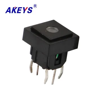 10pcs TS-H008 10*10 Visoko kakovostnih baker koda pin za vklop 4 taktni pin DIP tip z LED-TS-LS-002