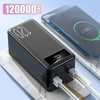Moč Banke 120000mAh Prenosni PD Hitro Polnjenje Prenosni Polnilec Powerbank Zunanje Baterije za IPhone 14 13 12 Pro Xiaomi