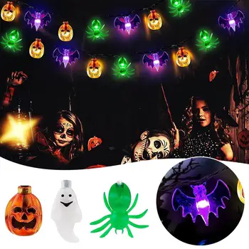 Halloween LED Lučka Niz Bučna Vrag Pajek Duha Flash Rekviziti Dan Čarovnic Svetlobe Stranka Grozo Vesel Vzdušje Dekor I3H2