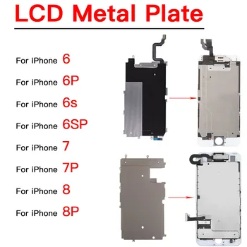 LCD Zaslon Hrbet Kovinski Ščit Plošča Okvir Za iPhone 6 6Plus 6s 7 8 Plus Nadomestni Deli