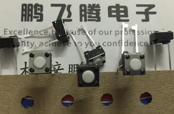 20PS/veliko Japonska TE/TYCO 2-1437565-6 touch stikalo 6*6*4.3 v vrstico 2-gumb za ponastavitev pin micro-gibanje kvadratni beli