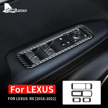 Za Lexus RX 300 350h 450h 2016-2021 Pravi Ogljikovih Vlaken Avtomobilska Vrata, Okna Preklopite Dvigala Gumb Plošča Nalepke Notranja Oprema