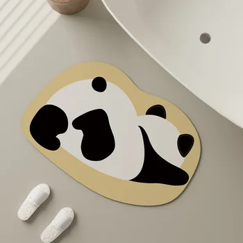 Srčkan Panda Diatom Blato Kopalnica Vhodu Vode Absorbira in Ne Zdrsne Talna Obloga