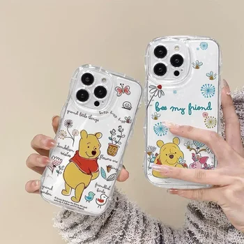 Winnie the Pooh Anime pregleden Primeru Telefon Za iPhone 15 14 13 12 11 Pro Max Xr Xs Max 8 14 Plus Primeru Srčkan Risanka Mehko Pokrov