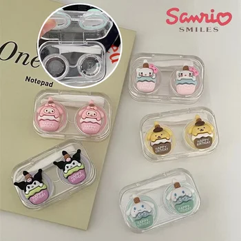 Sanrio Hello Kitty Kontaktne Leče Primeru Risanka Leče Škatla Za Shranjevanje Anime Mini Travel Prenosni Kontaktne Leče Polje Pregleden Casees