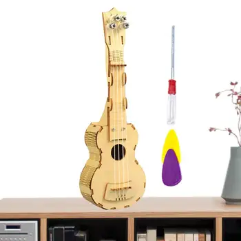 Kitaro Kompleti Graditi Svoje Lesene Ukuleles Kitara Graditi Komplet Ročno Otroci Ukulele Igrača DIY Klasični Instrument Gradnjo Svoj