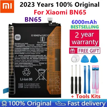 100% Prvotne New Visoke Kakovosti Zamenjava Baterije BN65 Za Xiaomi BN65 za ponovno Polnjenje Telefona 6000mAh Baterije Bateria