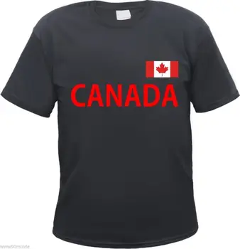 Kanada T-Shirt - Črno/Rdeče Zastave Tlak - S 3XL - Kanada Ottawa Amerika