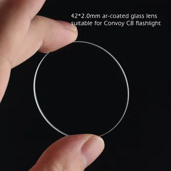 Ar-prevlečeni Steklo Objektiv 42*2,0 mm, Primerna za Konvoj C8 C8+ M21A Svetilka Svetilka Svetilka