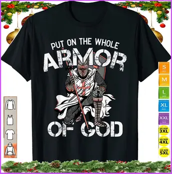 Armor Boga Sveto Pismo Verz Crusader Verski Krščanski T-Shirt, Darilo Halloween