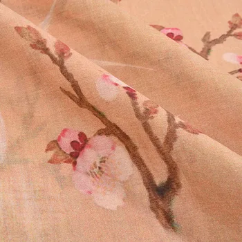 Visoka count čisto ramije spomladi in poleti tkanine Breskov cvet tiskanja tissus Pastorala cvet tiskanja telas