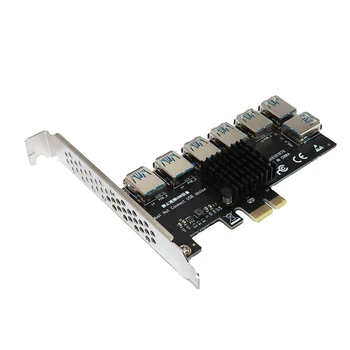 7Ports PCIE Kartico Riser Pci Express Multiplikator Hub PCIE 1X Adapter Za BTC Rudarstvo Širitev Kartico
