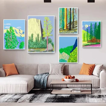 David Hockney Yosemite National Park, Platno, Slike, Plakati, Tiskanje Wall Art Slik, Dnevna Soba Dekoracijo Sten Cuadros