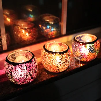 LED svijećnjak Mozaik, ki Steklo držijo Romantično Lahka Večerja svate Svetilke Praznik Luči, Okraski
