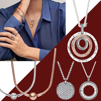 Najbolj prodajan ženski nakit, priljubljen kača serije 925 srebrna ogrlica, prvotno Pandora ustvarja lastno moda