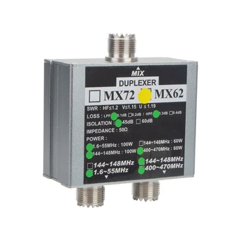 Antena Combiner MX62 HF VHF UHF tri band HAM Walkie talkie Antena Linearni Duplexer SO239 Plugin 50 ohm 60-100W