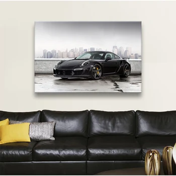 Črna Turbo S Dirke Superšportnega Plakati Wall Art Slik, Dekorativni Tiskani Platno, Slike za Dnevni Sobi Doma Dekor