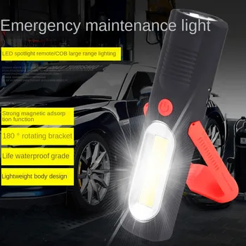 Nov Prenosni COB LED Svetilka USB Polnilne Delo Svetlobe, Magnetni Lanterna Visi Svetilka z Vgrajeno Baterijo za Taborjenje Bakla