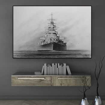 Vintage Mornarice bojnih ladij Plakatov in Fotografij Retro bojnih ladij Platno Stensko Slikarstvo v slikah, za Dnevna Soba Dekoracijo Doma