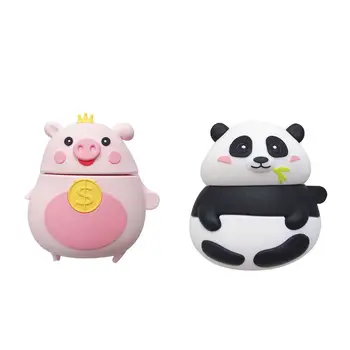 ADWE Srčkan Panda-oblikovan Otroci, Dekleta, Ženske, Lepe Brezžične Slušalke Mehki Silikonski Shockproof Protector za Airpods 1/2