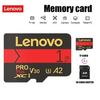 Lenovo Micro Pomnilniška Kartica SD V30 U3 128GB 32GB SD SD/TF Flash Kartice 2TB 1TB Razred 10 Pomnilniško Kartico Za Telefon sd adapter darilo