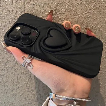 Luksuzni 3D Ljubezen Srce Gubam Gube Telefon Nazaj Primeru Za iPhone 15 12 11 14 13 Pro Max 12 Pro 15 Pro Max Pokrov zaščitni Primerih