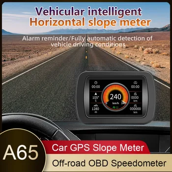 A65 GPS Head Up Display Digital Inclinemeter Kompas Off-road OBD HUD merilnik Hitrosti Auto Naklon Metrov nadmorske Višine Kilometrine Tester