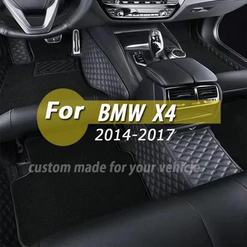 Po meri Izdelano Usnje Avto predpražnike Za BMW X4 2014 2015 2016 2017 Notranje zadeve Podrobnosti Preproge Preproge, Blazine Stopala Dodatki