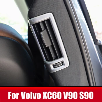 Za Volvo XC60 V90 S90 ABS Ogljikovega Avto Styling B-Steber Zadaj, klimatska Vtičnico Okvir Dekoracijo Nalepke Trim Dodatki