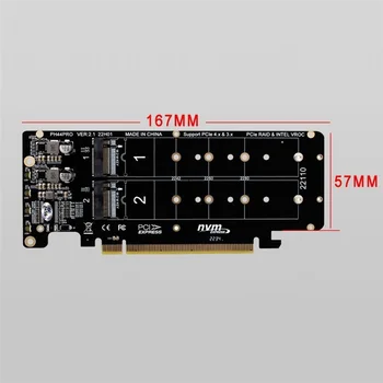 PCIE 4.0 Dual-Disk PCIeX16 na M. 2 M-Ključ NVME SSD Razširitveno Kartico,Podpira 4 NVMe M. 2 M Ključ 2280 SSD