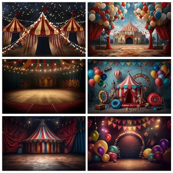 Cirkus Kulise Fotografija Baloni Ferris Wheel Novorojenega Otroka, Rojstni Dan Ozadja Karneval Photocall Photo Studio Rešitve