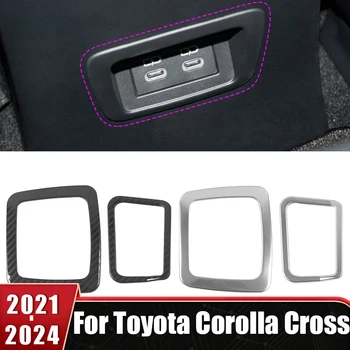 Nerjavno Zadaj klima Izhodni Prezračevalni Kritje Trim Za Toyota Corolla Križ XG10 2021 2022 2023 2024 Hibridni Avto USB Okvir Okraskov