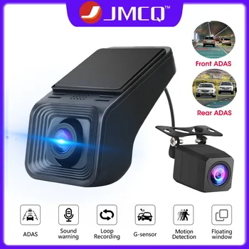 JMCQ USB Avto DVR Dvojno Snemanje ADAS Polno AR HD Dashcam z Vzvratno Kamero Za Android Avto Radio Glavo Enota Podpira TF Kartice