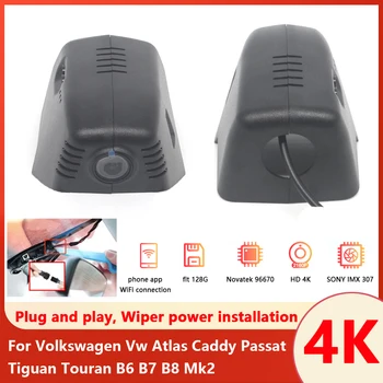 Plug and play DashCam Za Volkswagen Vw Atlas Caddy Passat Tiguan Touran B6 B7 B8 Mk2 Skrite 2160P Wifi Avto Dvr Dash Cam Kamera
