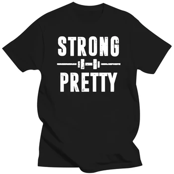 Smešno Stiski Strongman Telovadnici Majica Močna In Lepa Črna T-Shirt M-3Xl Prosti Slog Tee Majica