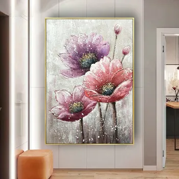 Lepa Roža Platno Slike Dekor Doma Povzetek Zidana 100% Ročno Oljna Slika, Notranja Estetike Wall Art Za Dnevno Sobo