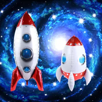 3D Astronavt Folija Balon Raketa Baloni Prostor Trebušaste Za Boy Otroci Astronauta Vesolje Serije Zunanji Prostor Rojstni dan Stranka Dekor