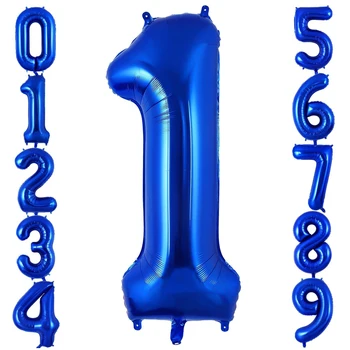 40 Cm Temno Modra Številka Baloni Velik Ogromen Folijo Helij Rojstni Dan Praznovanje Dekoracijo Velike Globos