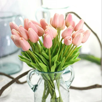 1 kos Tulipanov Doma Dekoracijo Mini Tulipanov Umetne Rože Poroka Doma Ponaredek Cvet Pravi Dotik Šopek Ponaredek Cvetje za Dekoracijo