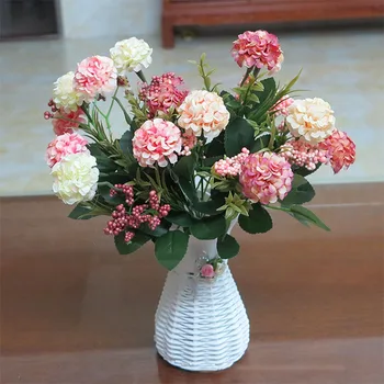 Umetni Hydrangea Svile Šopek Rož, Umetne Rože, Ponaredek Cvetje, Doma Poroka Dekoracija