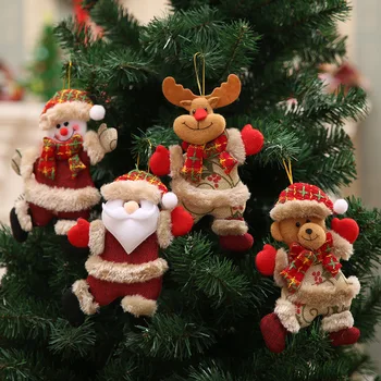2024 Novo Božično Drevo Pribor Božič Doll Ples Starec Snežaka Jelen Medved Krpo Lutka Majhen Obesek Darilo
