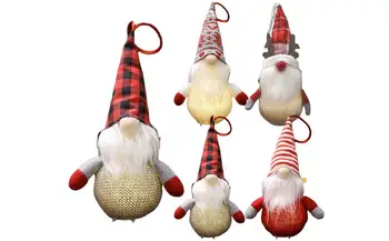Tomte Gnome Božič Božič Led Light Up Sijaj Gnome Ročno Gnome Elf Lutka baterijsko Pogodbenice Prednost za Božični dekor