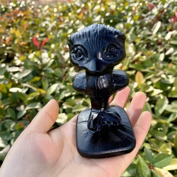 Naravni Črni Obsidian Noja, Carving Vklesan Doma Dekoracijo Zdravljenje Kristalno Reiki Figur Duhovno Gemstone Omament 1pcs
