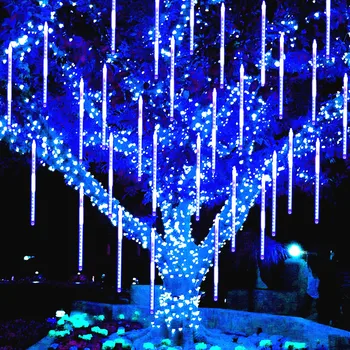 1/2/3/4 Nastavite Počitnice Street Light Meteor Tuš LED Pravljice Luči, Božični Okraski Prostem Garland Poročne Pravljice Vrt Dekor