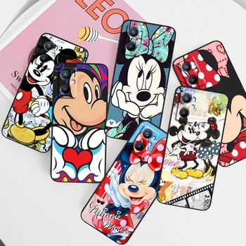 Disney Minnie Mickey Mouse Telefon Primeru Črno Za OPPO Najdi X6 X5 X3 Lite A54S A5 A94 O16 A53S A57 A74 A72 A96 A9 A98 A78 A15S 5G