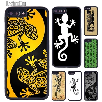 Plemenski Kuščarji Gecko ying yang Primeru telefon Za iPhone 14 15 13 12 Mini X XR XS Max Cover Za Apple 11 Pro Max 6S 8 7 Plus SE2020