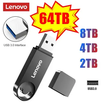 Lenovo USB Flash Drive USB3.0 Vmesnik Pravi Zmogljivosti 64TB 32TB Pen Drive Visoke Hitrosti Pendrive 2TB 4TB Usb Za PC/ps4/ps5