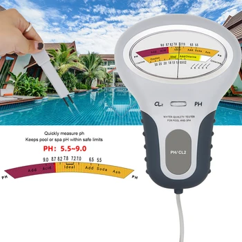 2 V 1, PH-Meter Klora Tester Smart Klor, PH Meter Bazen Kakovosti Vode Tester Primeren Akvarij Bazen